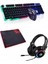 4in1 V5 Profesyonel Işıklı Oyuncu Kulaklığı+Rgb Klavye Mouse Seti+Mouse Pad 2