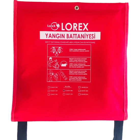 LOREX LR-FB1515C 1,5mt x 1,5mt Çantalı Yangın Battaniyesi