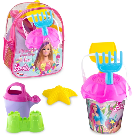 Dede Barbie Resimli Sırt Çantalı Plaj Set