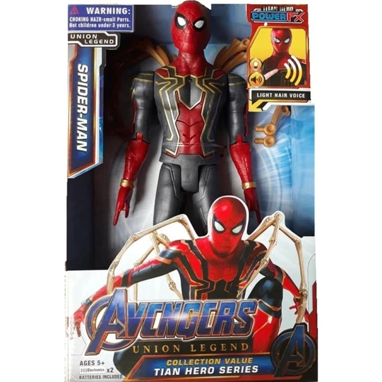 Avengers Oyuncak Ahtapot Kollu 29CM Örümcek Adam Sesli Işıklı Spiderman