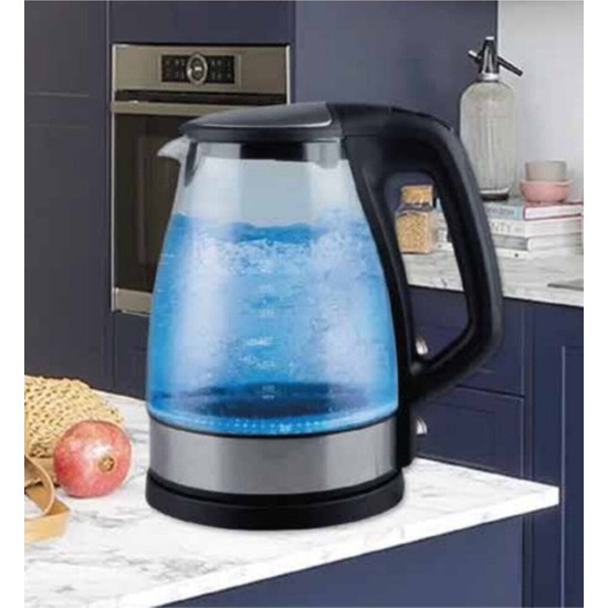 Simtech Sımtech KM-4716 Cam Kettle 1,7 Litre Beyaz Renkli Gizli Rezistanslı Otomatik Kapanma Özellikli