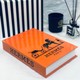 Lovely Book & Book Hermes Klasik Model Turuncu Açılabilir Dekoratif Kitap Kutusu 27 x 19 x 4 cm