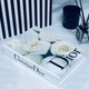 Lovely Book & Book Dıor 2020 Model Beyaz Gül Figürlü Açılabilir Dekoratif Kitap Kutusu