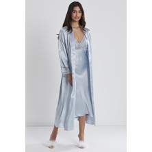 Pierre Cardin 4370 Saten Sabahlıklı Gecelik Takım - Mist