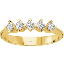 Sirius E Renk 0,34 Karat Pırlanta 5 Taş Yüzük 0417R0262