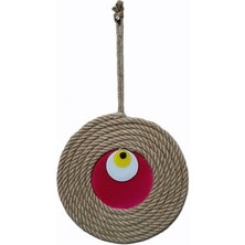 Uzman Hasır Ipte Kırmızı 21X21 cm Füzyon Cam Nazarlık Duvar Süsü