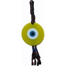 Uzman Dekoratif Sarı 16X16 cm Çaplı Nazarlık Füzyon Cam Duvar Süsü