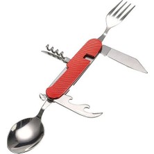 Nurgaz Ngkkct-K Katlanır Kaşık Çatal Tirbuşon Kırmızı