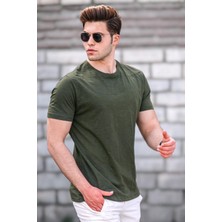 Madmext Erkek Haki Basic Tişört 5268