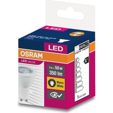 Osram LED Value 5W (50W) PAR16 LED Spot Ampul Sarı 2700K (3 Adet) - GU10 Duy