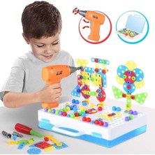 Kahramanlar Dünyası Creative Oyuncak Pilli Matkaplı Tamir Seti 3D Creative Puzzle Eğitici Tamir 193 Parça