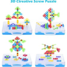 Kahramanlar Dünyası Creative Oyuncak Pilli Matkaplı Tamir Seti 3D Creative Puzzle Eğitici Tamir 193 Parça