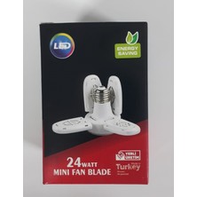 LED 24W Mını Fan Blade Beyaz Pervane Ampül