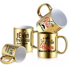 Nil Hediye Evin Hanımı Evin Reisi Evin Prensi Evin Prensesi 4'lü Set Kupa