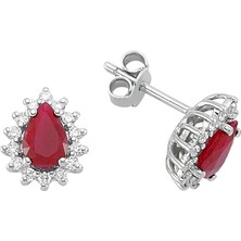 Sirius Pırlanta ve Damla Yakut Taşlı Anturaj Küpe 0417E0021