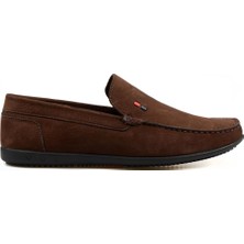 FootCourt Kahverengi Nubuk Deri Erkek Loafer Ayakkabı