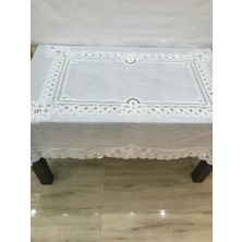 Yüksel Halime Fruşat Dantel Görünümlü Pvc Masa Örtüsü Beyaz