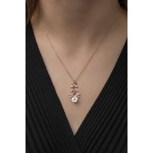 Nereze 925 Ayar Manolya Çiçeği Kadın Gümüş  Kolye
