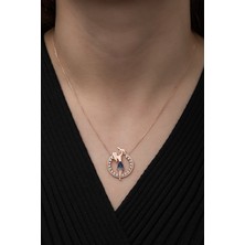 Nereze 925 Ayar Anne Çocuk Kadın Gümüş  Kolye