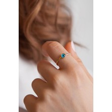 Semiz Kuyumculuk Nazar Gözlü Sade Altın Yüzük