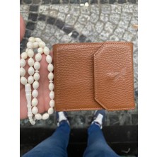 Karalı Deri Taba Erkek Klasik Model Kapatmalı Serisi Deri Cüzdan-Kuka Tesbih Hediyeli