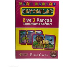 Diy Toy 2-3 Parça Tamamlama Kartları Hayvanlar Puzzle