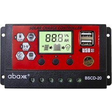 Abax BSCD20 Çift USB 12/24VDC 20A Pwm Solar Şarj Kontrol Cihazı
