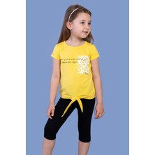 Toontoy Kids Toontoy Kız Çocuk Papatya Desenli Baskılı Taytlı Takım