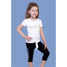 Toontoy Kids Toontoy Kız Çocuk Papatya Desenli Baskılı Taytlı Takım