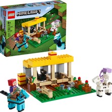 LEGO® Minecraft# At Ahırı 21171 Yapım Seti; Çocuklar İçin Eğlenceli Minecraft Çiftlik Oyuncağı, Iskelet Süvari Içerir (241 Parça)