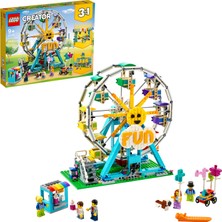 LEGO Creator 3#ü 1 Arada Dönme Dolap 31119 Oyuncak Çarpışan Arabalı; Gondollu ve 5 Minifigürlü Yapım Seti (1002 Parça)