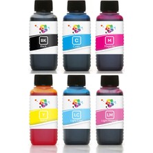 Qc HP Photosmart C5180 Yazıcı Uyumlu Kartuş Mürekkebi PRO 100ml PRO Set-6 Renk