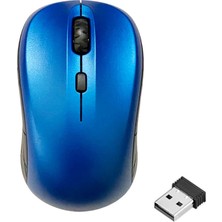 Wozlo WZ-2818 Wireless 1600 Dpı Kablosuz Optik Mouse Rubber Kaplama - Mavi