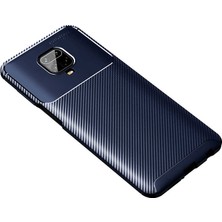 Case 4U Xiaomi Redmi Note 9S Kılıf Rugged Armor Karbon Desenli Lüx Negro Silikon Arka Kapak Lacivert