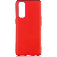 Case 4U Oppo Reno 4 Pro 4G Kılıf Klasik Mat Renkli Yumuşak Premier Silikon Kırmızı