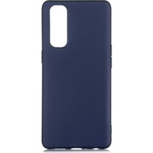 Case 4U Oppo Reno 4 Pro 4G Kılıf Klasik Mat Renkli Yumuşak Premier Silikon Lacivert