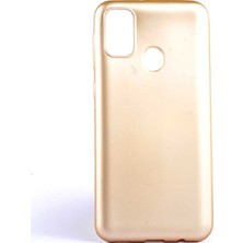 Case 4U Samsung Galaxy M21 Kılıf Klasik Mat Renkli Yumuşak Premier Silikon Gold