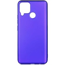 Case 4U Realme C15 Kılıf Klasik Mat Renkli Yumuşak Premier Silikon Mavi