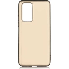 Case 4U Huawei P40 Kılıf Klasik Mat Renkli Yumuşak Premier Silikon Gold