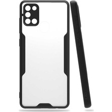 Case 4U Samsung Galaxy A21S Kılıf Kamera Korumalı Ultra Ince Buzlu Mat Renkli Parfe Silikon Kapak Siyah