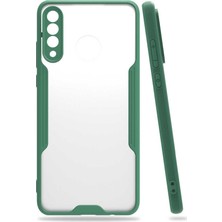 Case 4U Huawei P30 Lite Kılıf Kamera Korumalı Ultra Ince Buzlu Mat Renkli Parfe Silikon Kapak Yeşil