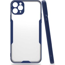 Case 4U Apple iPhone 11 Pro Max Kılıf Kamera Korumalı Ultra Ince Buzlu Mat Renkli Parfe Silikon Kapak Lacivert