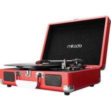 Mikado Nostalgia MN-P317 Kırmızı Turntable + Rca + Bluetooth Destekli Pikap