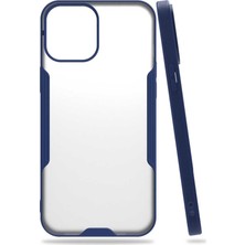 Case 4U Apple iPhone 12 Kılıf Kamera Korumalı Ultra Ince Buzlu Mat Renkli Parfe Silikon Kapak Lacivert