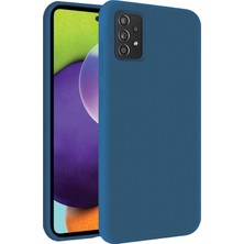 Kzy Samsung Galaxy A52 Kapak Içi Kadife Soft Logosuz Lansman Silikon Kılıf - Petrol Mavisi