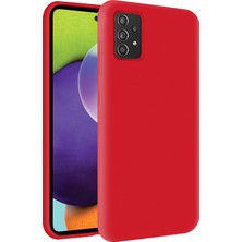 Kzy Samsung Galaxy A72 Kapak Içi Kadife Soft Logosuz Lansman Silikon Kılıf - Kırmızı