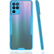 Kzy Oppo Reno 5 Lite Kılıf Kamera Korumalı Colorful Kapak - Mavi