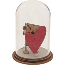 Kloche I Love You Seni Seviyorum Sevimli Ayıcık El Yapımı Cam Fanus Dekoratif Obje
