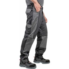 Uniprom Iş Pantolonu Şort Pantolon 10 Cepli Diz Destekli Siyah Füme M