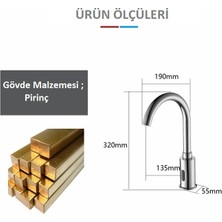 Eym Sıcak Soğuk Çift Su Girişli Fotoselli Sensörlü Lavabo Evye Batarya Musluk
